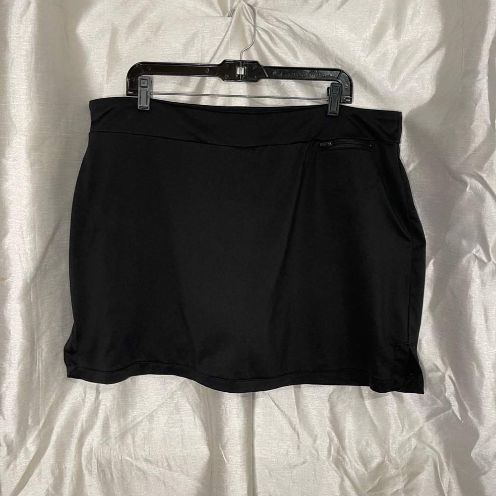 Plus Size Black Athletic Casual Mini Skirt Skort Bottoms